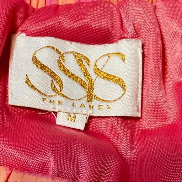 Coral Pink Geometric Drawstring Athletic Shorts - Women - Picture 4 of 8